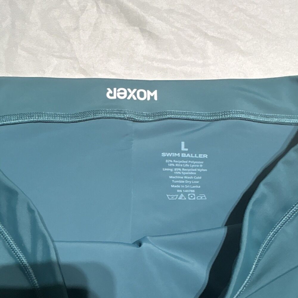 Woxer Swim Baller Shorts Teal Blue Green Boardshort Trunks Size Large L - Picture 2 of 6